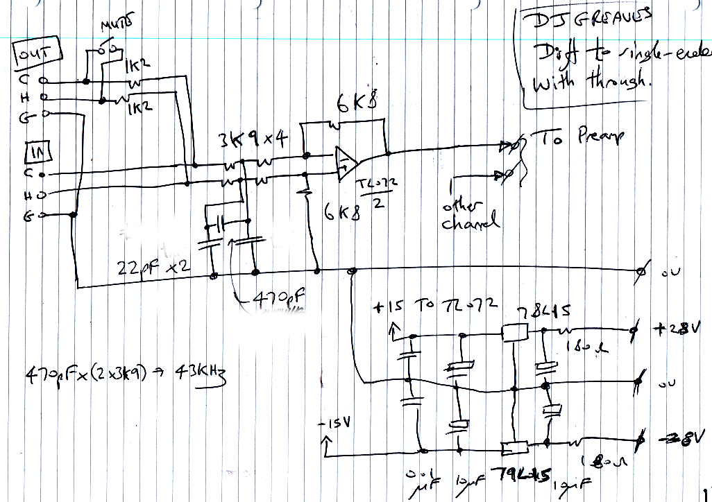 One channel of the differential input and power supply regulators